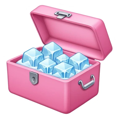 a rectangle pink box with ice sticker