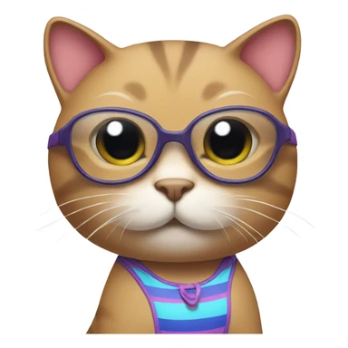 Cat in swimsuit sticker