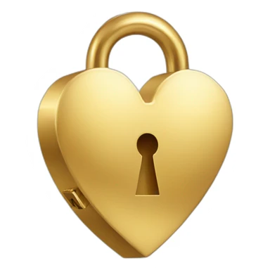 Golden Lock heart shape sticker