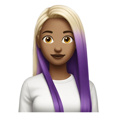 Split dye hair girl one side purple other blonde sticker