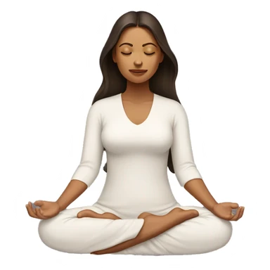 spiritual awakening woman with dark brown hair meditating  sticker