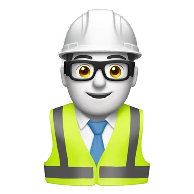 construction white hard hat helmet safety glasses sticker