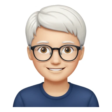 Personnes lunette cheveux blanc courts  sticker