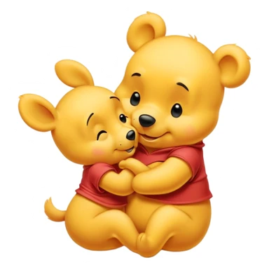 Winnie Pooh giving a kiss sticker