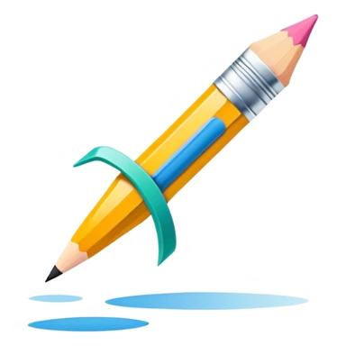 Illustration drawing icon, pencil or brush strokes, colorful design elements, simple lines, small scene or character in the illustration, minimalistic style, clean composition, transparent background. sticker