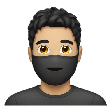 A man with black hair wearing a mask  sticker