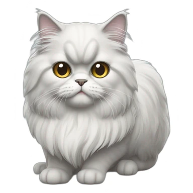 white gray Persian cat sticker