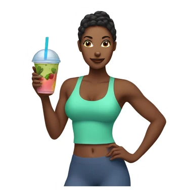 Fit woman holding a smoothie sticker