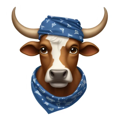 bull with bandana and horns sticker