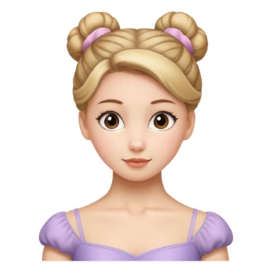 ballet bun  hair princes  sticker