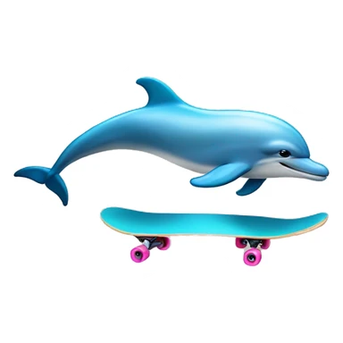 dolphin riding a skateboard  sticker