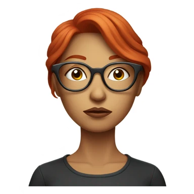 red hair woman nutritionist with glasses thinking money sticker