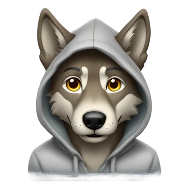 Wolf wearing a hoodie sticker