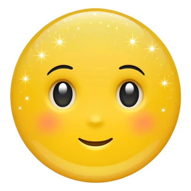 Generate a high-quality 3D cartoon-style emoji of yellow glitter, sparkling effect, smooth gradient colors, rounded and cute appearance, simple white background, high-resolution.
 sticker
