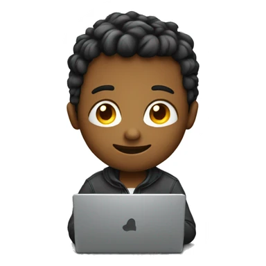 Cute programmer on his laptop sticker