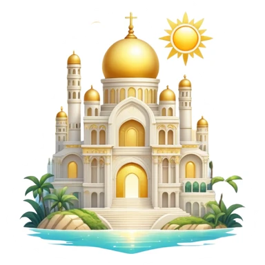 Epic divine glittery complex detailed gradients white golden bright light solarpunk sunny aesthetic-scenery sticker