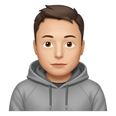 a portrait of elon musk, wear hoodie  sticker
