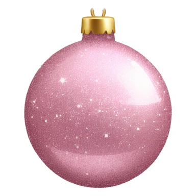 Light Pink glitter Christmas bauble sticker