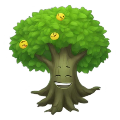 Happy tree emo  sticker