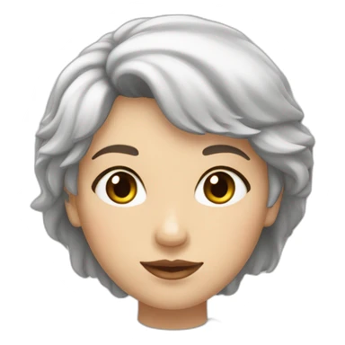 Une fille blanche, cheveux très courts brun yeux noir tache de rousseur sticker