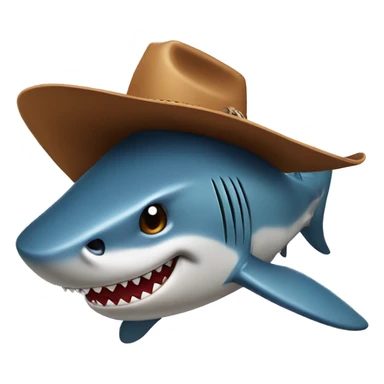 shark with cowboy hat sticker