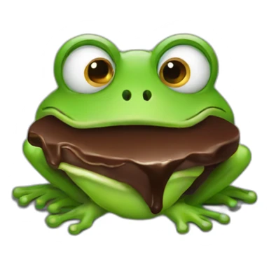 Frog eat chocolate sticker