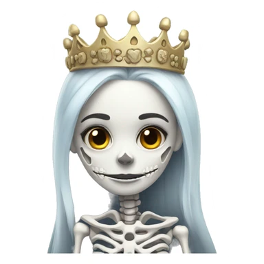 Cute skeleton princess sticker