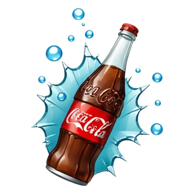 shattered bottle of coca cola sticker