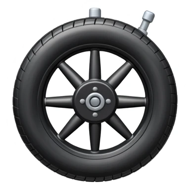 he aircraft's landing gear is one inflated, plump wheel with a strut, black in color sticker