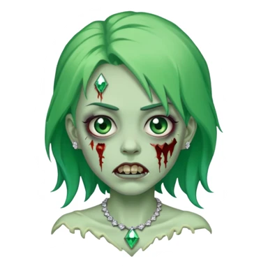 zombie with hair diamond grills sticker