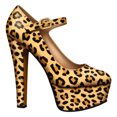 Leopard print platform shoes sticker