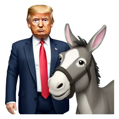 Trump with donkey sticker