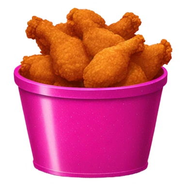 Hot pink glittery bucket of fried  chicken  sticker