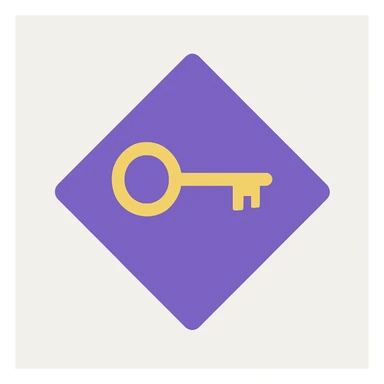 flat diamond, color #9665db, with 🗝️key  symbol on the diamond. sticker