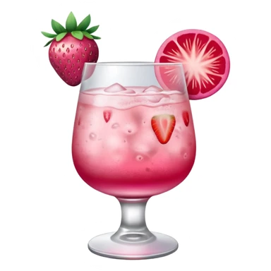 A glass of mezcal pink and strawberry  sticker