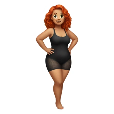 Curvy redhead in tights beach body pose sfw sticker