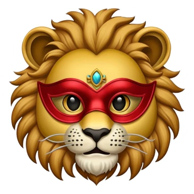lion with masquerade mask sticker