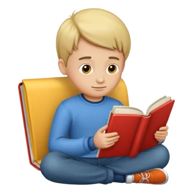A boy reading book sticker