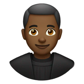 Black man wearing black clerical clothing sticker