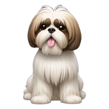 Dog Shih Tzu with long wool full-height stand up sticker
