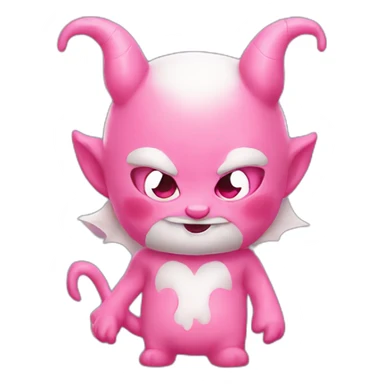 Cute devil pink white sticker