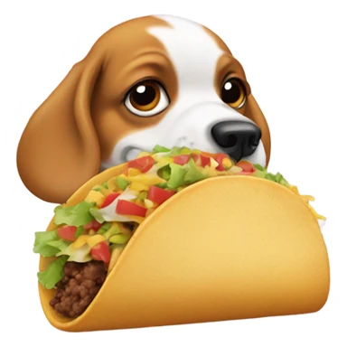 Dog eating a taco sticker