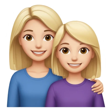 a brunette girl and a blonde girl smiling friends sticker