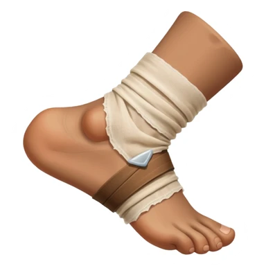 Brown Foot with ankle wrapped in gaze sticker