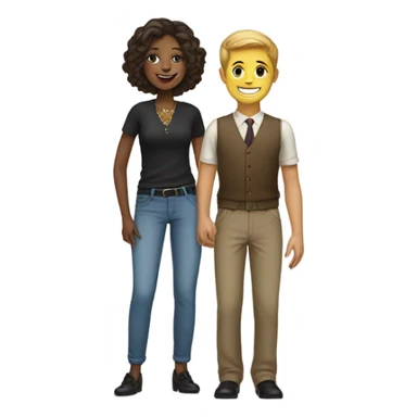 boys in stylish with a wife who also smiles sticker