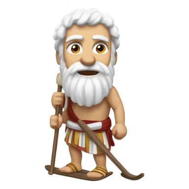 Socrates on skis sticker