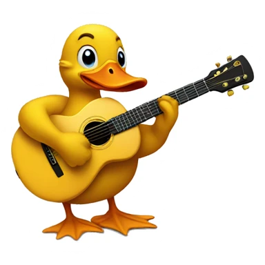 Duck playing a guitar sticker