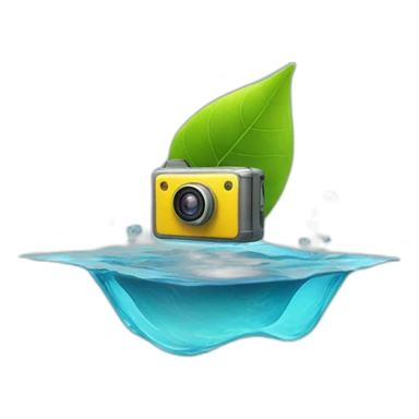 small-leaf-floating-on-water-block-and-security-ptz-camera-behind sticker