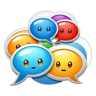 Icon for Comics and Manga Reading: an open comic book with colorful speech bubbles, action lines, and iconic manga eyes. The icon should evoke the vibrant, dynamic energy of comic and manga storytelling. Transparent background. sticker