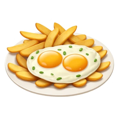 huevos fritos con patatas fritas  sticker